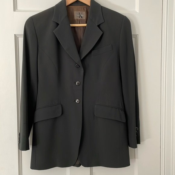 Vintage 90s Calvin Klein 100% wool blazer made in USA. Size 2 - Picture 1 of 15